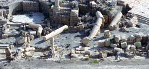 2814BT RL pan looking S at Roman city-earthquake columns same dir ROM ISR CLM L_BSH